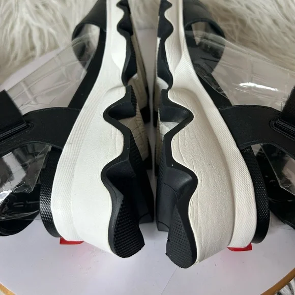 Sorel Black and White Kinetic Sandals - Picture 6 of 10